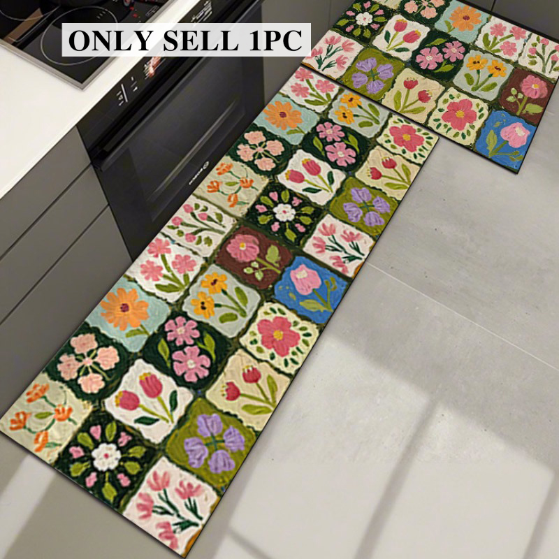Home Textiles Plaid - 주방 러그 Pvc 방수 가죽 카펫