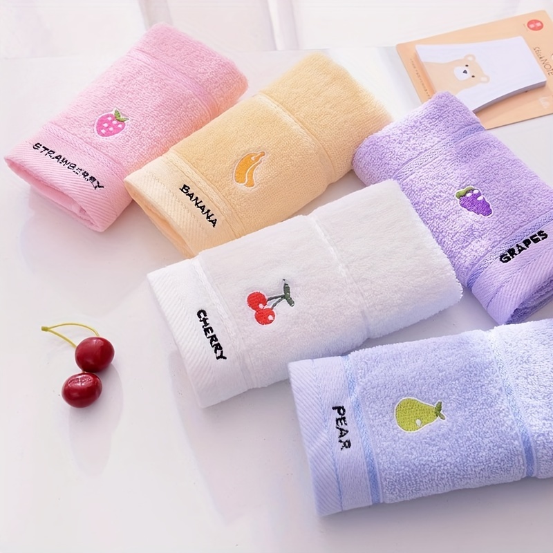Home Textiles Face Towel - 3가지 무작위 색상의 과일 무늬 수건,