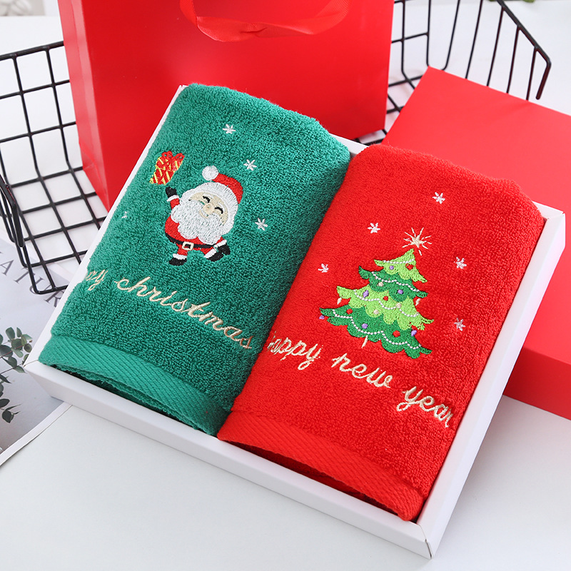 크리스마스 수건 선물 상자 세트 수건 면 세탁 수건 2 - Home Textiles Face Towel 리뷰 및 가격