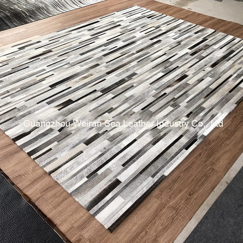 수입 천연 소가죽 패치워크 그레이 카펫 (침실 및 거실 - Home Textiles Importers In Usa 리뷰 및 가격