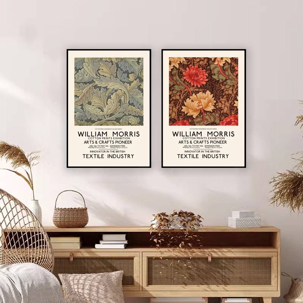 윌리엄 모리스 빈티지 꽃 전시회 종이 포스터 식물 꽃  - Home Textiles Exhibition 리뷰 및 가격