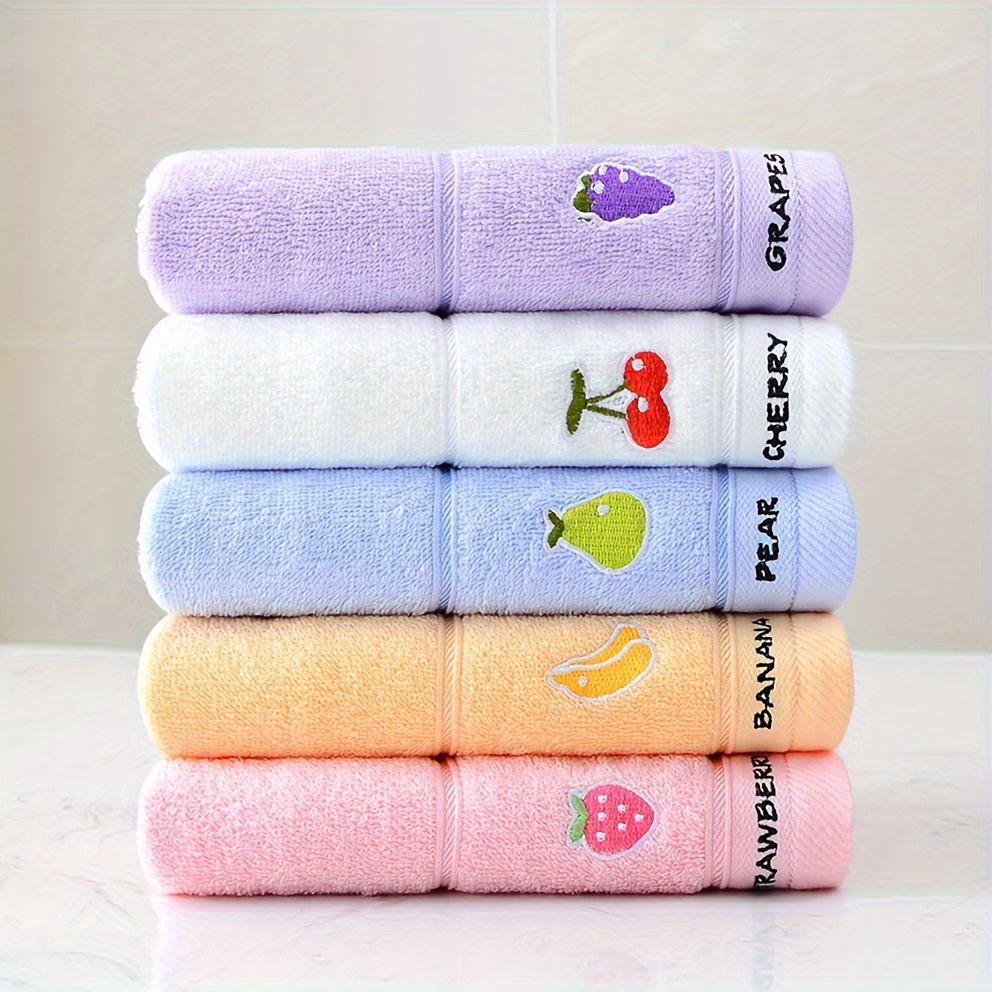 3가지 무작위 색상의 과일 무늬 수건, 순면 어린이 수 - Home Textiles Face Towel 리뷰 및 가격